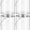 Yalikop 4 Pack Clear Paint Cans with Metal Lids, Plastic Empty Storage  Paint Can Containers and Handle for Putting Candy, Party Favors Cans, Decor and DIY Projects (5 Inch Tall)