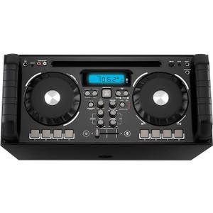 iLive Electronics BPM DJ Bluetooth Wireless Sound System, Sound Effect Wheels and Mixer with Crossfader, Light Effects, Black (iJDJ787B)