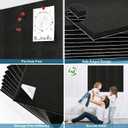 Large Cork Board | 48"x36" Felt Bulletin Board with Safe Removable Adhesive Tabs, 12-Pack Felt Wall Tiles for Home, Office, Classroom Essentials, Black