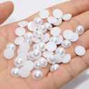 100PCS 18mm Large Flat Back Pearls, White Big Flatback Round Half Pearls for Crafts, DIY Projects, Wedding Art Decorations