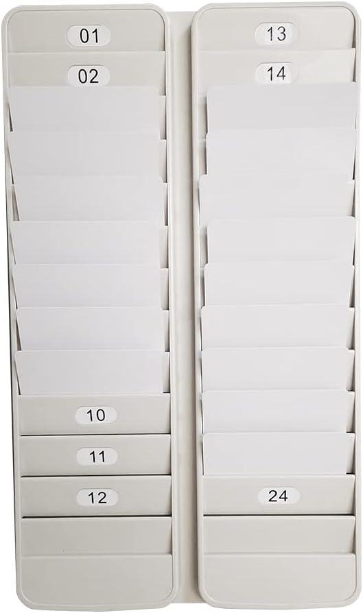 Card Rack,Keeps Swipe Cards, Badges, id's and Other Items neatly Organized,Includes self-Adhesive Number Labels (24slot)