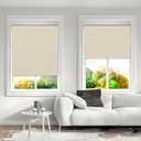 Cordless with Valance 100% Blackout Window Shades Pull Down Window Blinds with Thermal Insulated Fabric. Easy to Install. (Maximum Height 80") (Ivory Color) (22" Width)