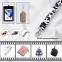 Lanyardio Stretchy Scrunchie Lanyard for ID Badges Keys, Cute Teacher Lanyard for Women with 2 Card Holders 19.22 Inch (Cow)