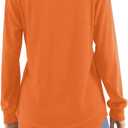 Womens Long Sleeve T Shirts Casual Tops Dressy Fashion Blouses Tunics for Leggings (Orange)