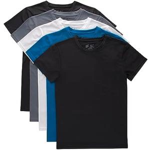 Hanes Boys Originals Performance Mesh Tween T-Shirt Pack, Stretch Undershirts, 5-Pack, L