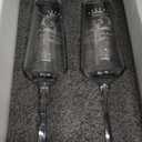 ROXBURGH 25th Wedding Anniversary Champagne Flutes Present Rhinestones Studded, 25th Anniversary Decorations 7 OZ Crystal Champagne Glasses Set of 2, Wedding Present, Couples