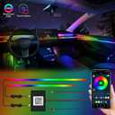 Acrylic Interior Car LED Strip Light with Wireless APP, RGB Dreamcolor 2 in 1 Ambient Lighting Kits, 16 Million Colors Sound Active Function Car Neon Lights, Sync to Music (dreamcolor 2 in 1)