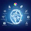 Kasa Smart LED Light Strip, 16.4ft WiFi LED Strip Works with Alexa, Google Home, SmartThings, High Brightness with 16 Million Colors, RGB, Grouping, Adjustable Length, Up to 25,000 Hours (KL400L5) (Multicolor)