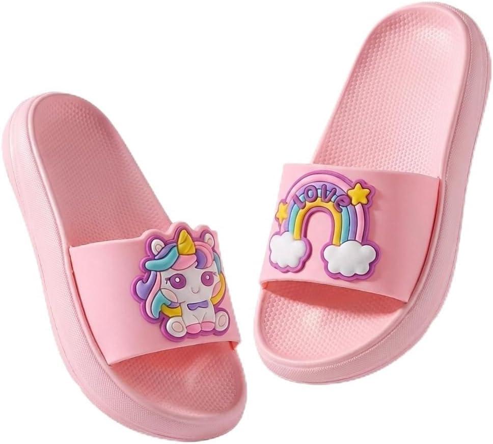 Kids Sandals Girls Cloud Slides Boys Pillow Slippers Pink 9.5/10 Toddler