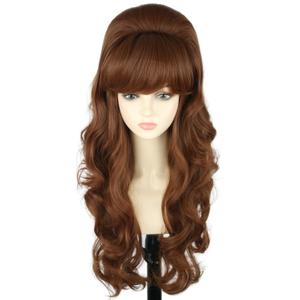 50s Married Housewife Costume Wigs for Women Brown Big Bouffant Hair Beehive Wigs