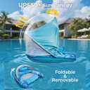 Inflatable Fabric Covered Pool Float Adult with UPF50+ Sunshade Canopy & Cup Holders,Large Water Lounger Float Recliner Chair for Pool Party Lake Beach