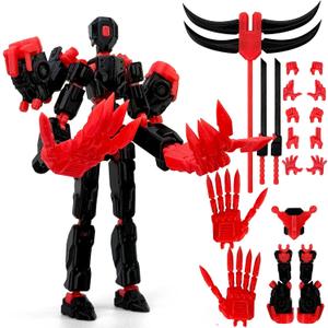 8in 3D Printed Robot 13 Upgraded Tight Joints Action Figures | Fully Articulated Already Assembled Flexible Multi Joints, Assorted Weapon Accessories, Stop-Motion Animation