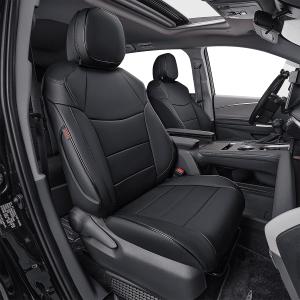 EKR Sienna Seat Covers for 2021-2026 Toyota Sienna XLE,XSE,Limited,Platinum,7 Seats,2nd Row Captain Chairs W/NO Legrest,Waterproof Seat Covers Full Set for Cars -Leather(Black)