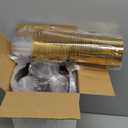 I00000 200 Pack Gold Plastic Cups, 9 Oz Elegant Clear Plastic Cups Gold Rimmed Disposable Wine Glasses Fancy Disposable Party Cup Wedding Cup Drinking Tumblers Cocktail Glasses Perfect for Party