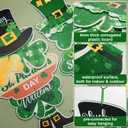 2 String St. Patrick's Day Door Sign Welcome Party Themed Hanging Yard Signs Irish Door Decor with Shamrock Leprechaun High Hat and Feet Wall Sign Ornament for Home Yard Decorations