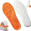 4D Cloud Insoles for Men Women, Memory Foam Boot Insoles, Comfortable and Breathable Massage Cushion Shoe Inserts with Arch Support, Trim to Fit All Shoe Types(1Pair-Orange, Men 8-9/Women 10-11)