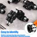 Flutesan 5 Pcs 1/4" x 1/4" OD Push to Connect Pneumatic Ball Valve PVC Air Flow Control Valve Quick Connect Tube Fittings Air Line Hose Fittings