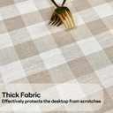 Gingham Tablecloth Rectangle Table Cloth Heavy Duty Cotton Checkered Table Cover for Spring Picnic Kitchen Dining(C-Beige, 52x70 inch)