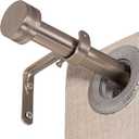 Satin Nickel Curtain Rods 18 to 45 inches,1 Inch Modern Metal Drapery Rods,Adjustable Heavy Duty Curtain Pole Suitable for Bedrooms and Living Rooms(18"-45"Satin Nickel)