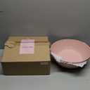 M&B GWPP Melamine Large Serving bowls, 3.7Quart Salad Bowls for Popcorn, Soup, Pasta, Pho, Snack - Set of 2 Mixing Bowls for Entertaining and Kitchen (Pink)