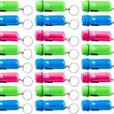 Kicko Mini Flashlight Keychain, 2 Inch - 24 Pack Assorted Colors, Green, Light Blue and Pink - Batteries Included - for Kids, Party Favors, Goody Bag Fillers, Prizes, Pocket Size, Chain for Key