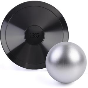 Cast Iron Shot Put 6 Lbs/ 8 Lbs/ 12 Lbs & Rubber Discus Track & Field Starter Kit for School Athletics Training & Competition
