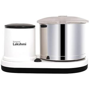 Lakshmi White Black Model 2 L Table Top Wet Grinder with Atta Kneader & Coconut Scrapper | 110 Volt for USA & Canada