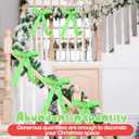 Hoteam 12pcs Large Furry Christmas Bows 11 x 18 Inch Faux Fur Tree Topper Decorations Rustic Fluffy Ornaments for Christmas Tree Wreath Door Porch Farmhouse Holiday Party Decor(Green)