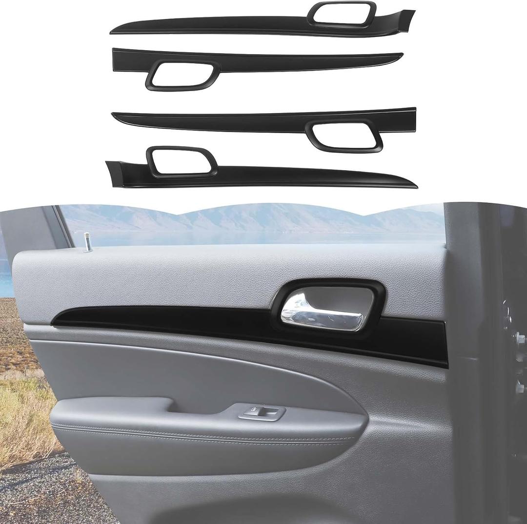 RT-TCZ Inner Door Handle Cover Trim Decor Interior Accessories for Jeep Grand Cherokee 2011-2020 (Matte Black)