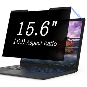 Magnetic Laptop Privacy Screen 15.6 Inch for 16:9 Computer Monitor, Removable 15.6 Anti Glare Protector Blue Light Filter Shield Compatible with HP Dell Xps Acer Asus Samsung Lenovo ThinkPad Envy