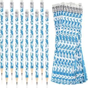 Eaasty 200 Pcs Type 1 Diabetes Teal Awareness Ribbon Pencils Bulk Diabetes Awareness Pencils for Charity Fundraising Campaigns Teacher Office Supplies