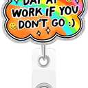 3 x Funny Nurse Badge Reel Cute Medical Nursing Badge Reel Retractable,You Can't Have a Bad Day at Work if You Don't Go Id Card Holder with Alligator Clip for Healthcare Doctor Teacher Gifts