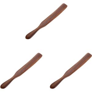 Cabilock Wooden Spatula 3pcs Slotted Mixing Salad Portable Non for Spurtles Non- Stick Spatula Utensil Wood Natural Turner Cookware - Serving Teak Kitchen Spurtle Wooden with Long and