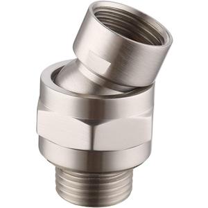 KES Shower Connector Ball Joint Shower Head Swivel Ball Adapter Brass Adjustable Shower Arm Extension Universal Component Brushed Nickel, PSB101-BN