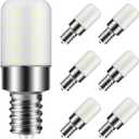 E12 LED Bulb 3W T6 E12 Candelabra Base C7 Bulb Warm White 3000K 120V 25W Incandescent Replacement for Chandeliers, Christmas Lighting, Ceiling Fan, Dryer Drum, Refrigerator, Night Light (6-Pack)
