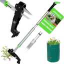 joyhalo Weed Puller - Dandelion Weed Puller Tool Stand Up Heavy Duty Weeder, Detachable Weed Puller Tool with Long Handle Adjustable 37 to 42.5 Standing Weed Puller and Root Remover No Bend (Green)