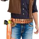 Western Cowboy Bullet Belt and Leggings Holster for Cosplay Masquerade Party (Brown)