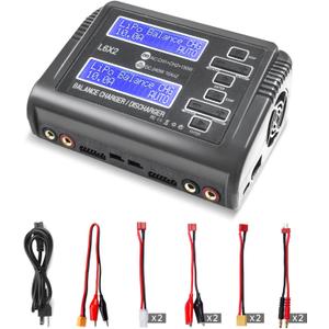 LiPo Battery Charger Dual RC Battery Charger Discharger 240W 10A for 1-6S LiPo LiHV Li-ion Life 1-15S NiCD NiMH PB Smart Batteries, Dual Channel Fast Balance Charger, RC Car Drone Boat