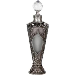 25ml Antique Silver Vintage Glass Perfume Bottle with Sunflower Pattern - Refillable Empty Decorative Bottle for Essential Oils Frafance - Hand-Painted Enameled Gift for Girl Women