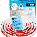 TIS Peel and Stick Trim Molding with 3M Tape – 118 Inch White Flexible PVC Trim, Corner Molding Trim Peel and Stick, Flexible Quarter Round Molding for Floor Trim and Edges