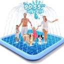 EPN Splash Pad for Dogs & Kids, Extra Large Sprinkler Mat, 127 x 90.5 Inch