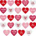 24 Pcs Heart Shaped Iron on Patches Love Applique Embroidered Appliques for Clothes Cute Heart Transfers Sew on Fabric Patch for Clothes Jackets Backpack Repairing Decorations (Red, White, Pink)