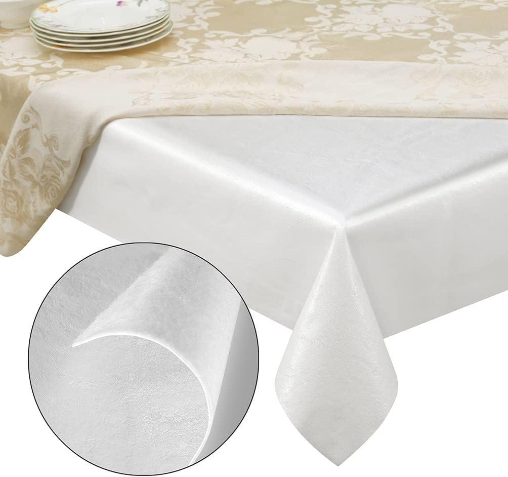 Quality Table Pad Protector, Waterproof Vinyl Table Cover for Superior Protection from Spills, Scratches & Heat - Reusable Table Cloth with Cushion Flannel Backing (54 x 120)