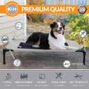 K&H Pet Products Outdoor Elevated Dog Cot, Breathable Cooling Elevated Cot Hammock Pet Bed for Large Dogs, Washable Mesh Cover, Raised Metal Frame, Collapsible, Portable - Large 42 X 30in Taupe