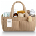 PUTSKA Baby Diaper Caddy Organizer for Changing Table – Stylish Nursery Storage Basket, Newborn Essentials, Baby Shower Gifts and Registry Must-Haves for Boy or Girl, Car Diaper Caddy, Corduroy Mocha