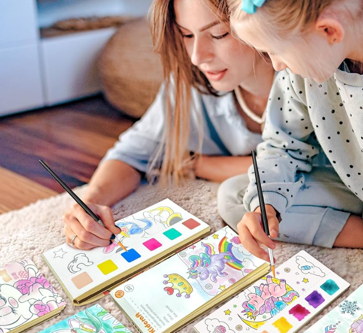 Paint with Water with paint brush & 6paint colors (4Pack)