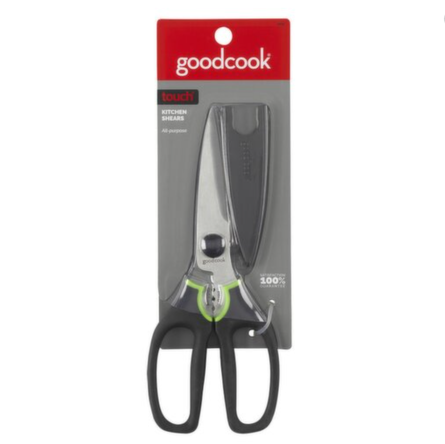 GOODCOOK TOUCH KITCHEN SHEARS, STAINLESS STEEL WITH NON-SLIP GRIP HANDLE
