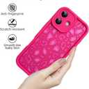 KANGHAR Case Compatible with iPhone 17 Leopard Printed Pattern Cute Cheetah Phone Case Soft TPU Shockproof Protective Cover Designed for iPhone 17 6.3 Inch Hot Pink