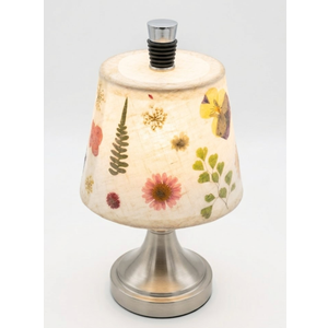 Baquler Pressed Floral Wireless Bottle Lamp Shade Flower Wine Bottle Lamps LED 3 Color Rechargeable Cute Vintage Cottage Table Light for Bars Home Office Fall Christmas Housewarming Gifts