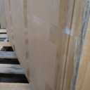 GlouMod Farmhouse Makeup Vanity Desk with Sliding Mirror and Lights, 42" Glass Top White Vanity Set with Charging Station & 4 Drawers & 2 Cabinets, Dressing Table with Stool for Bedroom